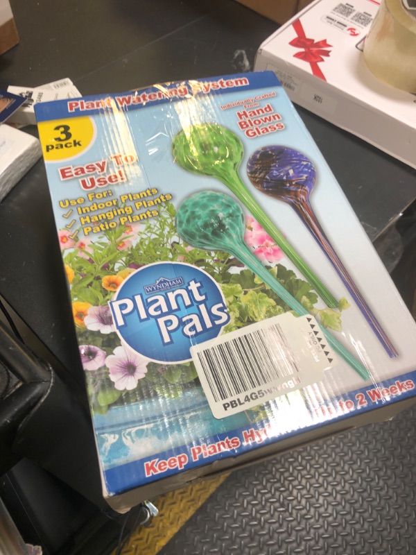 Photo 1 of Wyndham House Plant Watering Globe Set, Set of 3, Indoor & Outdoor, Colorful Multicolored Hand-Blown Glass for Everyday Use