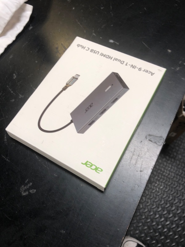 Photo 1 of Acer USB C Docking Station Dual Monitor With 2 HDMI, 9-IN-1 Laptop Docking Station with 4K HDMI, USB A&C 3.0, SD/Micro SD, 100W PD Charging, USB C Dock Compatible with Acer/Dell XPS/HP/Mac/Surface etc