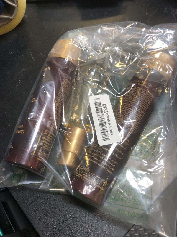 Photo 1 of L'ANZA Keratin Healing Oil Trio Hair Kit, Restorative Lustrous Shampoo, Conditioner & Keratin Oil Treatment Serum in a Gift Box, Luxury Hair Care Kit For Dry, Damaged Locks (10.1/8.5/3.4 Fl Oz)