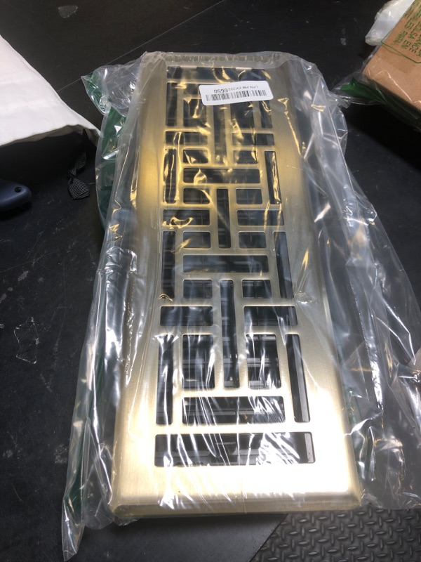 Photo 1 of Decor Grates Oriental Floor Register, 4x14 Inches, Antique Brass Finish