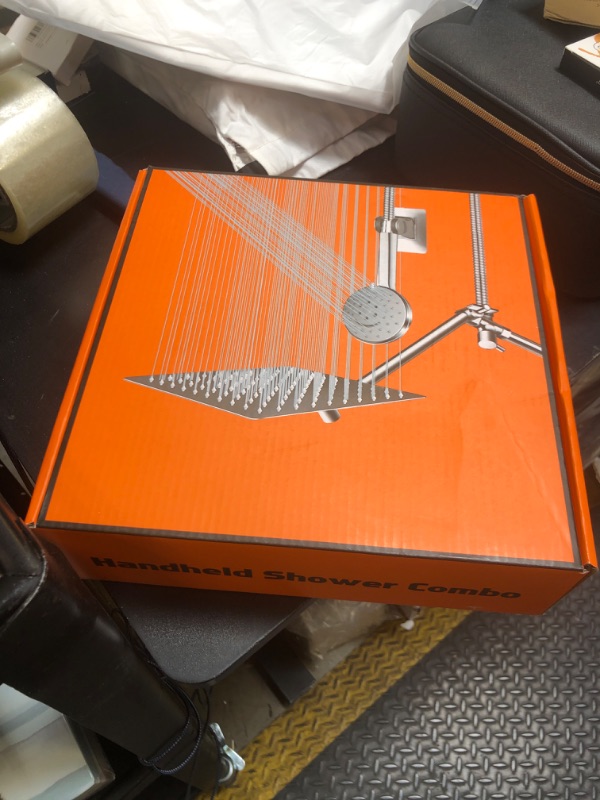 Photo 1 of 10 inch Rainfall Shower Head Combo Stainless Steel, THE FIRST WATERFALL mode, 10 Inch Rain Shower Head with Handheld 6 Spray Modes High Pressure, Overhead Shower Adjustable Extension Arm,Chrome