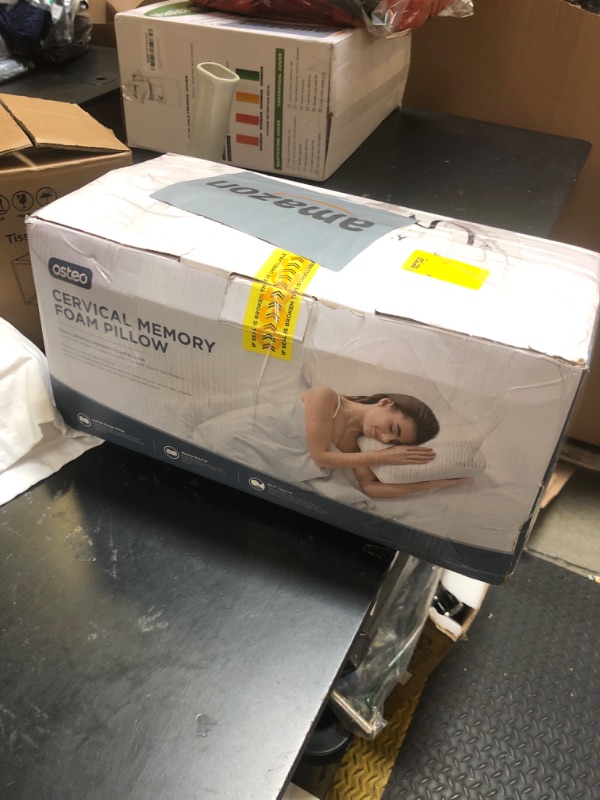 Photo 1 of Osteo Cervical Pillow for Neck Pain Relief, Hollow Design Odorless Memory Foam Pillows with Cooling Case, Adjustable Orthopedic Bed Pillow for Sleeping, Support for Side Back Sleepers
