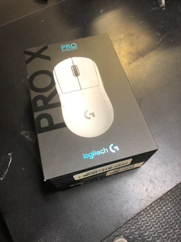 Photo 1 of Logitech G PRO X SUPERLIGHT Wireless Gaming Mouse, Ultra-Lightweight, HERO 25K Sensor, 25,600 DPI, 5 Programmable Buttons, Long Battery Life, Compatible with PC / Mac - White