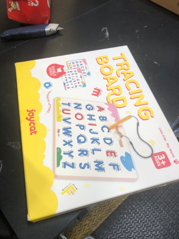 Photo 1 of JoyCat Magnetic Letter Tracing Board, 2-in-1 Double-Sided ABC Magnets for Kids Ages 3-5, Uppercase & Lowercase Letter Writing Practice - Preschool Learning Toys, Road Trip Car Activities for Toddlers