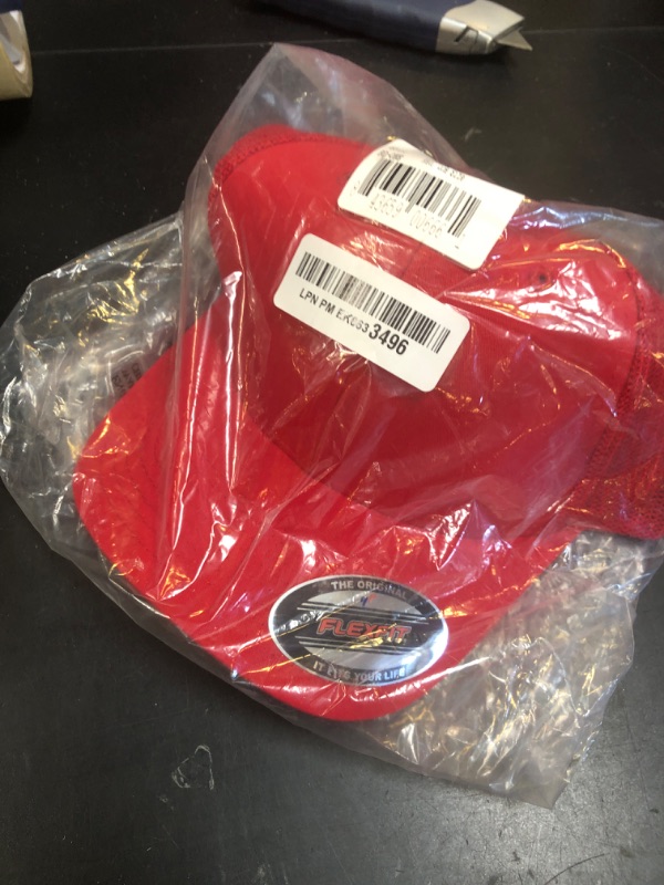 Photo 1 of Flexfit Unisex Mesh Fitted Trucker Hat Red