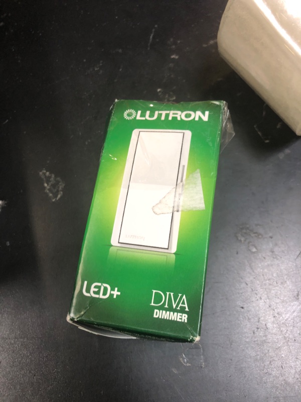 Photo 1 of Lutron Diva LED+ Dimmer Switch for Dimmable LED, Halogen and Incandescent Bulbs, 150W/Single-Pole or 3-Way, DVSCCL-153P-MN, Midnight