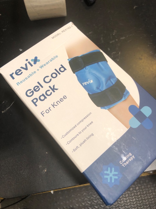 Photo 1 of REVIX Ice Pack for Knee Pain Relief, Reusable Gel Ice Wrap for Leg Injuries, Swelling, Knee Replacement Surgery, Cold Compress Therapy for Arthritis, Meniscus Tear and ACL Blue