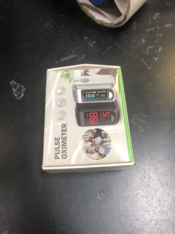 Photo 1 of Fingertip Pulse Oximeter Blood Oxygen Saturation Monitor Pulse Ox, Heart Rate and Fast Spo2 Reading Oxygen Meter with OLED Screen Included Lanyard and 2 X AAA Batteries