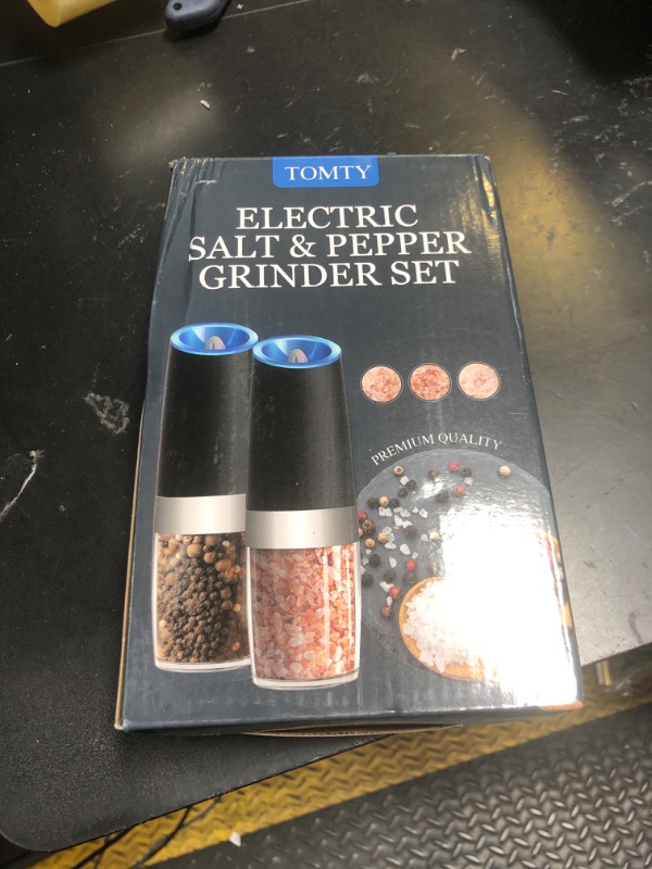 Photo 1 of Gravity Electric Salt and Pepper Grinder Set White Elephant Gifts for Women Who Have Everything Grilling Men Kitchen Gadgets Housewarming Holiday Cooking Adults Idea Battery Operated Shakers Automatic