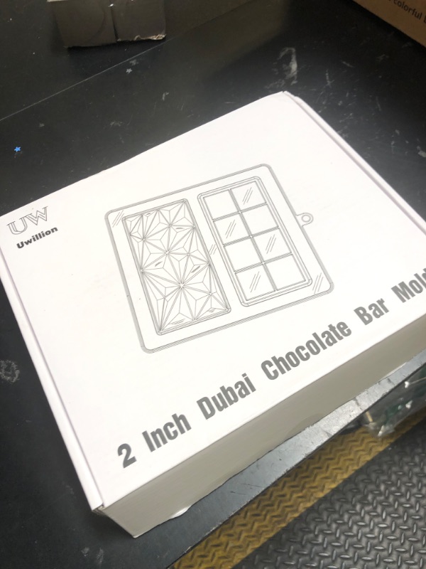 Photo 1 of UWILLION Chocolate Mold - Deep Dubai 2 Inch Pistachio Silicone Thick Mold for Stuffed Bar, Large Candy Bar Mold for Filling