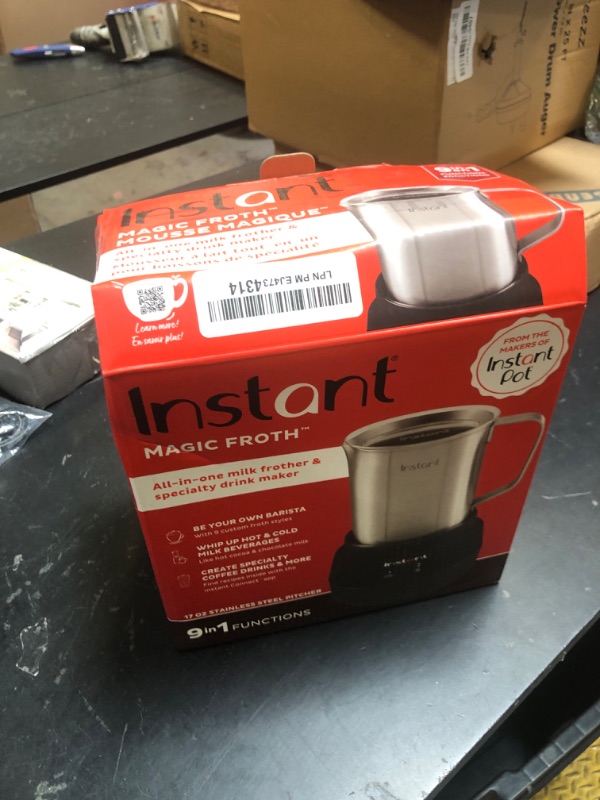 Photo 1 of Instant Pot Instant MagicFroth 9-in-1 Electric Milk Steamer and Frother, 17oz Stainless Steel Pitcher, Hot and Cold Foam Maker and Milk Warmer for Lattes, Cappuccinos, Macchiato