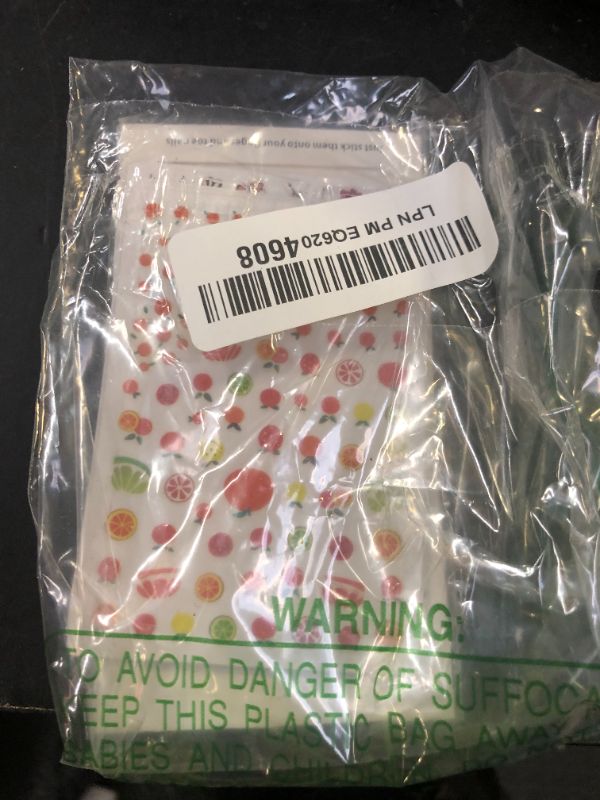 Photo 1 of 10 Sheets Strawberry Nail Art Stickers Decals Self-Adhesive Cute Fruits Strawberry Watermelon Avocado Cherry Nail Decoration Accessories for Little Girls Kids