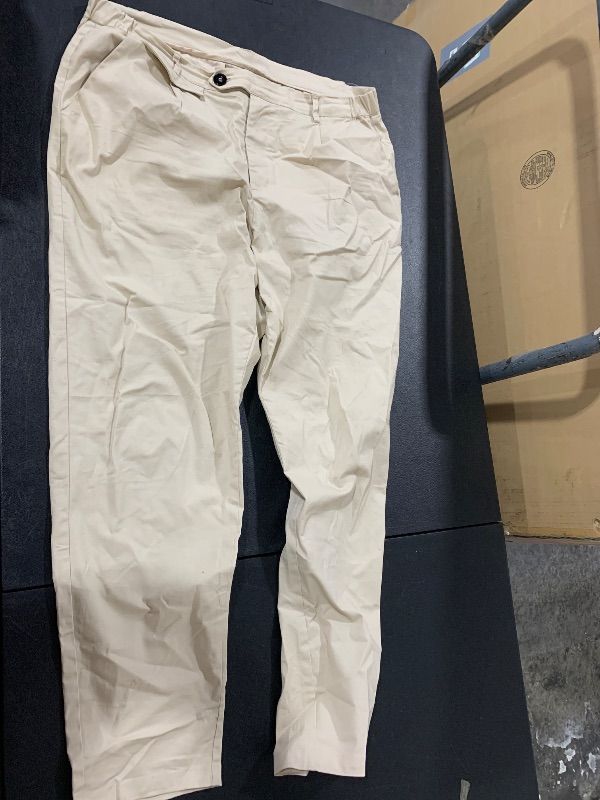 Photo 1 of Mens Chinos Slim Fit Pants Flat Front Stretch Skinny Tapered Dress Pants Comfort Casual Solid Trousers Size Unknown 