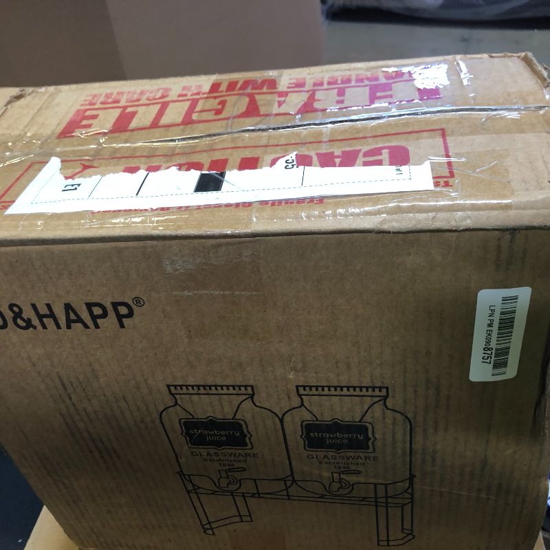 Photo 1 of 1 Gallon Glass Drink Dispensers For Parties 2PACK.Beverage Dispenser,Glass Drink Dispenser With Stand And Stainless Steel Spigot 100% Leakproof.Lemonade Dispenser With Ice Cylinder.Laundry Detergent