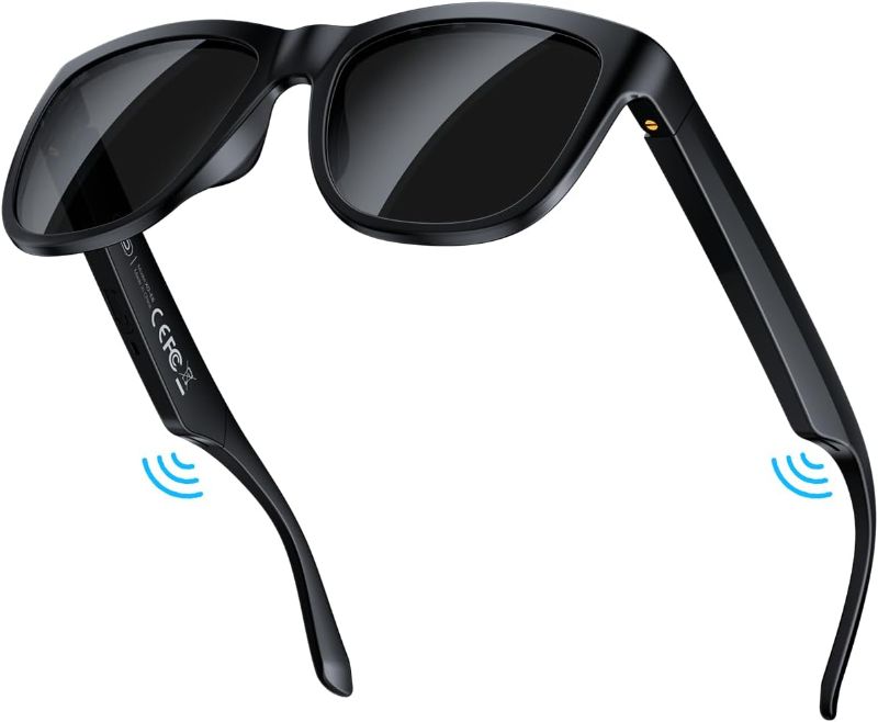 Photo 1 of Smart Bluetooth Glasses,Built-in Mic & Speakers,Smart Wireless Headphone Sunglasses for Men and Women,Athletic/Outdoor UV Protection and Voice Control,Unisex(Black)
