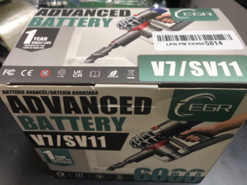 Photo 1 of EGR Advanced 6000mAh V7 Animal Battery Replacement Compatible with Dyson SV11 V7 Motorhead V7 Animal V7 Trigger V7 HEPA V7 Car+Boat V7 Absolute Handheld Vacuum Cleaners (Not Fit V6, V8, V10) 