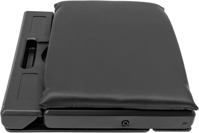 Photo 1 of 12.4 * 12.4In Foot Rest,Black Foldable Foot Stool with Cushion&4 Height&Angle Adjustment,Massage,176.37Lbs Load Detachable Car Footstool for Picnics,Camping, Cars,Offices
