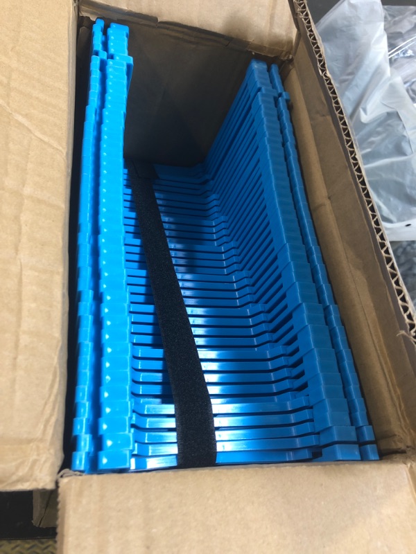Photo 1 of PAULINN 10FT RV Camper Sewer Hose Support, Ocean Blue Height Adjustable Sewer Hose Support for RV Camper, Deep Cradles Design, Quick Setup and Takedown, w/Secure Rubber Band & Carrying Strap
