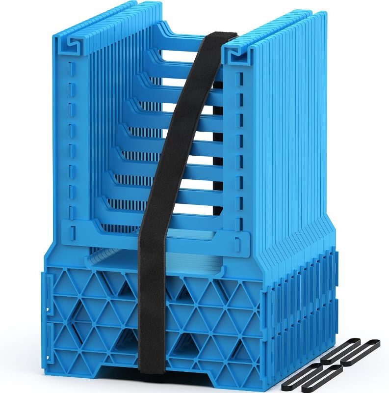 Photo 1 of PAULINN 10FT RV Camper Sewer Hose Support, Ocean Blue Height Adjustable Sewer Hose Support for RV Camper, Deep Cradles Design, Quick Setup and Takedown, w/Secure Rubber Band & Carrying Strap
