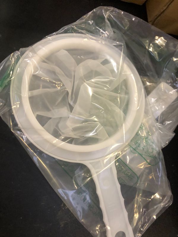 Photo 1 of 200 Mesh Food Filter Strainer, Reusable Fine Mesh Strainer, Nylon Mesh Sieve Plastic food strainer with Handle, Ideal for Filtering Coffee, Juice, Oils, Soy Milk
