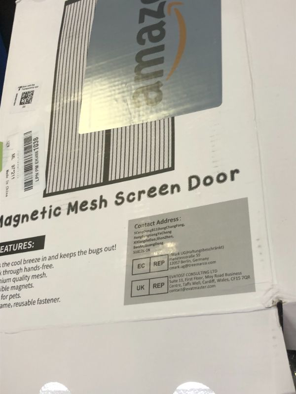 Photo 1 of Magnetic Screen Door Mesh 38x83 Inch - BSHANO Mesh Door Curtain with Closure, Self Sealing Hands-Free Entry - Pet and Kid Friendly, Temporary Patio Door Screen - Keeps Bugs Out Let Breeze in