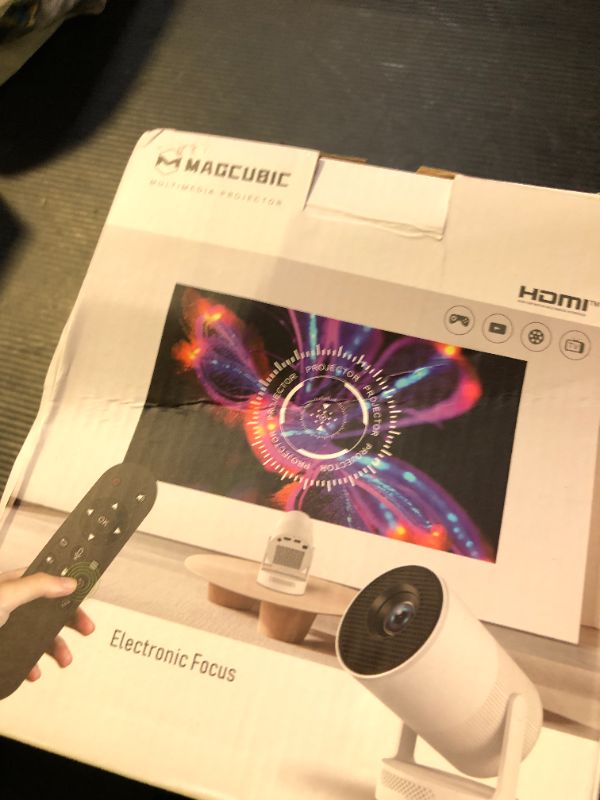 Photo 1 of ?Electric Focus?Magcubic Mini Projector 4K Support, Portable Projector with WiFi 6 and Bluetooth 5.4, Smart Proyector, 5W Soundbase Speaker, 180° Rotation for Home Theater HY300 Ultra