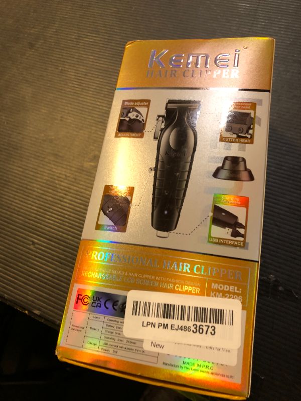 Photo 1 of KEMEI 2296 Professional Hair Clippers for Men Cord/Cordless Hair Cutting Kits, Hair & Beard Trimmer, T Blade Barber Clipper with USB Rechargeable, Black
