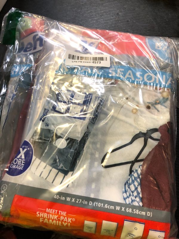 Photo 1 of Hefty Shrink-Pak - 3 Extra Large Vacuum Storage Bags for Clothes, Pillows, Towels, or Blankets - Space Saver Vacuum Sealer Bags Ideal Under Bed Storage Solutions