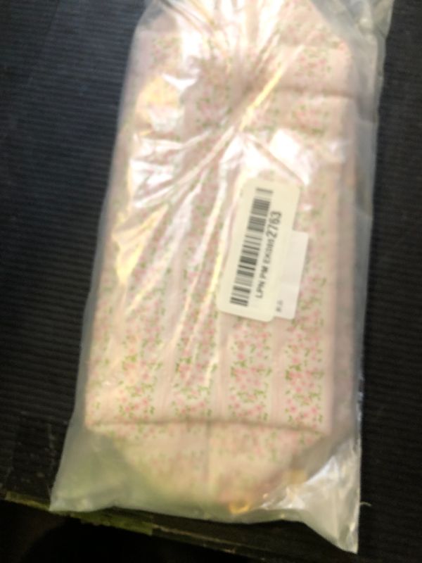Photo 1 of Gleyemor 2 Pieces Quilted Makeup Bag, Cute Floral Cosmetic Bag for Women, Cotton Make Up Bag Set, Flower Travel Toiletry Bag Tote Pouch Organizer (Pink Floral+ Pink Rose)