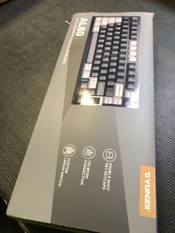 Photo 1 of YUNZII AL80 Wireless Mechanical Keyboard,Full Aluminum CNC, Smart LCD Display,Hot Swappable Gasket Mount 75% Layout with Knob,BT/2.4G/USB-C,QMK/VIA Support for Win/Mac (Black, Cocoa Cream V2 Switch)