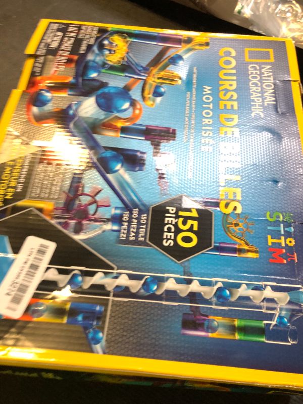Photo 1 of National Geographic Marble Run with Motorized Elevator - 150-Piece Marble Maze Kit with Motorized Spiral Lift, 30 Marbles, Storage Bag & More, Perpetual Motion Machine, Kids Physics Toys