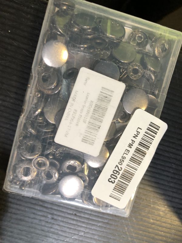Photo 1 of Leather Snaps and Fasteners Kit?17mm 40 Sets Metal Snap Buttons with Setter Tools? Sewing Snaps for Clothing?Fabric?Leather, Clothes, Jackets, Bags, DIY Crafting Black Snaps