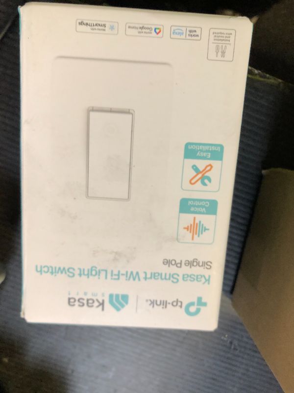Photo 1 of Kasa Smart Light Switch HS200, Single Pole, Needs Neutral Wire, 2.4GHz Wi-Fi Light Switch Works with Alexa and Google Home, UL Certified, No Hub Required , White, HS200