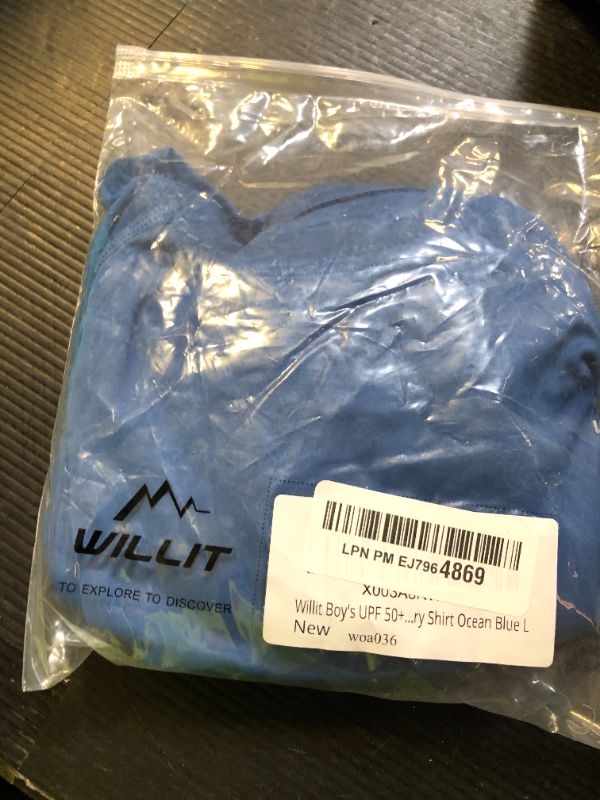 Photo 1 of Willit Boy's UPF 50+ Sun Protection Shirt Long Sleeve Rash Guard Swim Shirts Youth SPF Fishing Quick Dry Shirt Ocean Blue L