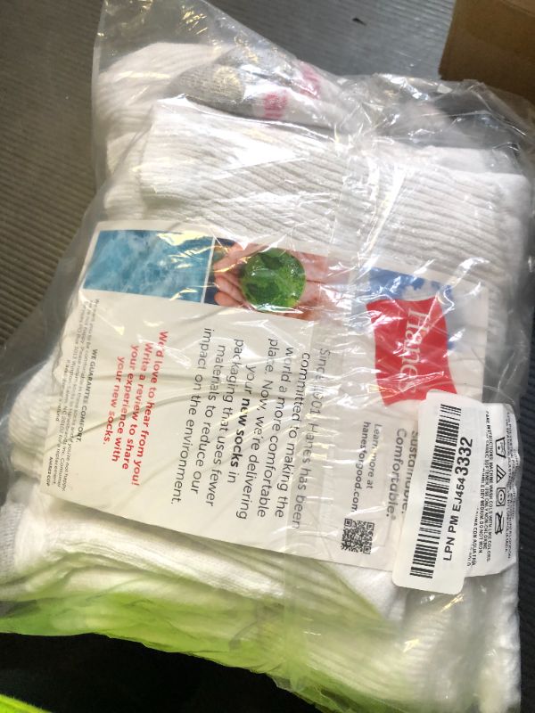 Photo 1 of Hanes Womens Value Pack, Crew Soft Moisture-wicking Socks, Available 10 And 14-packs Fashion-liner-socks, White - 10 Pack, 5-9 US