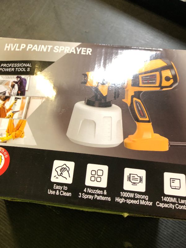 Photo 1 of Paint Sprayer 1000W High Power Electric Spray Paint Gun with Adjustable Spray Width Knob,1400ML Container,4 Nozzles & 3 Patterns,Easy to Clean for Furniture Cabinets House Painting