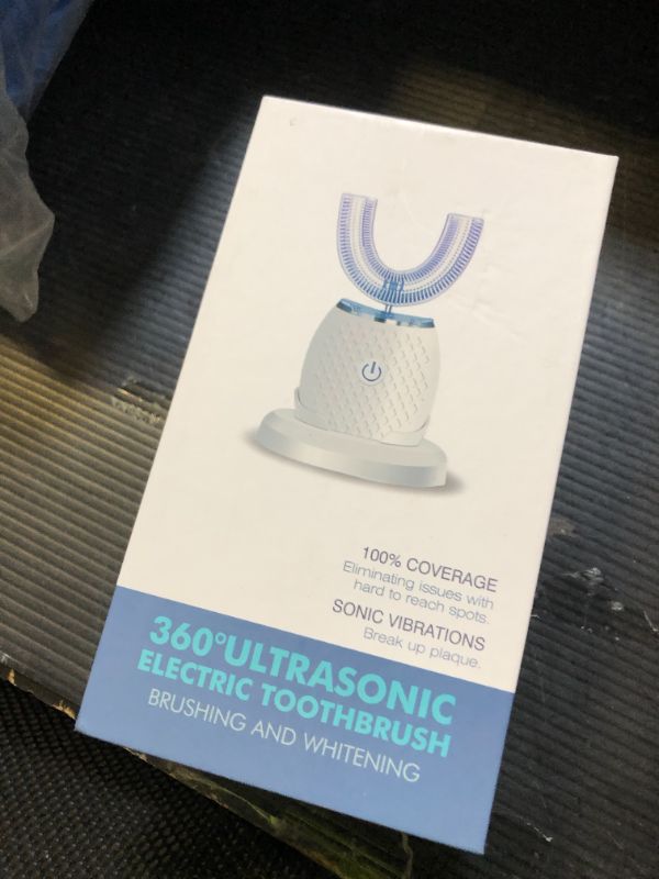 Photo 1 of RONGCHUANG Ultrasonic Toothbrush for Adults Automatic Electric Toothbrush Portable Washable Soft Bristles 30s Automatic Timer Wireless Charging Dual-Use for Travel & Home (White, Adult)