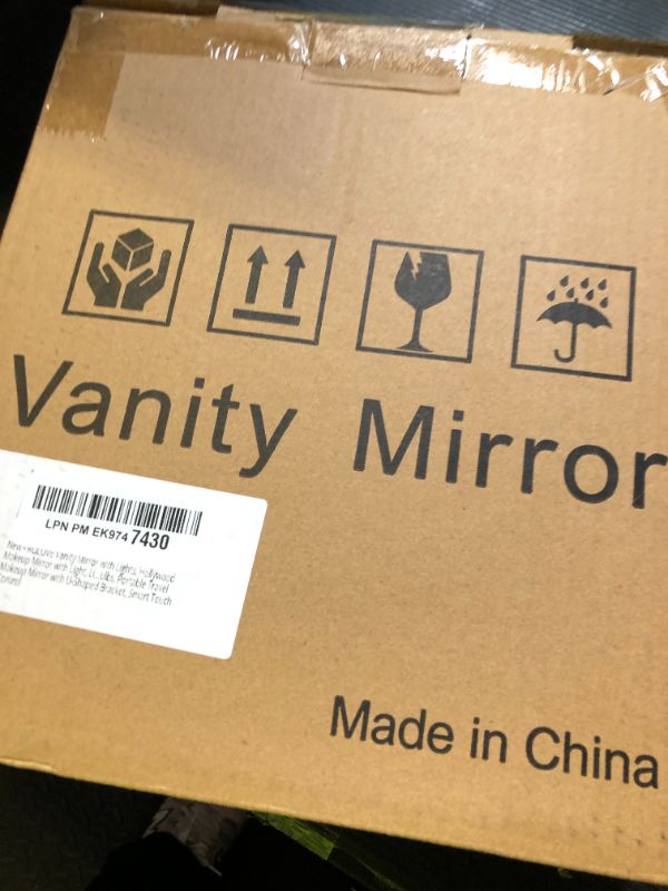 Photo 1 of ROLOVE Hollywood Vanity Mirror with Dimmable LED Lighting, Smart Touch Control & U-Shaped Bracket - Portable Tabletop Makeup Mirror for Travel, Home (White)