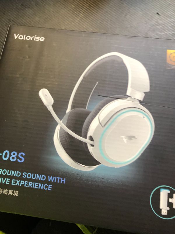 Photo 1 of Wireless Gaming Headset, 7.1 Surround Sound, 2.4GHz USB Gaming Headphones with Bluetooth 5.4, 100H Battery, ENC Noise Canceling Mic, RGB Light, Wireless Headset for PC PS5 PS4 Mac Switch (Black-White)