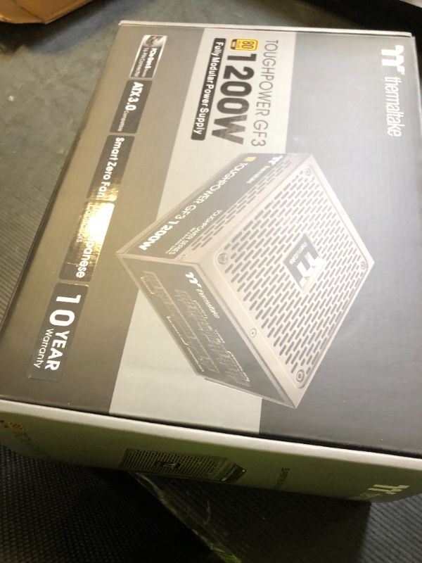 Photo 1 of Thermaltake Toughpower GF3 1200W, True 600W 12VHPWR Connectors on PSU & NVIDIA RTX 40 series, ATX 3.0/PCI-E 5.0 Ready, 80+ Gold, SLI/Crossfire Ready Power Supply, PS-TPD-1200FNFAGU-4, 10 Year Warranty