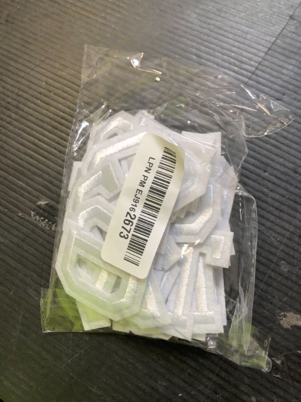 Photo 1 of Jongdari Iron on Letters, 52 Pcs Alphabet Patches with Ironed Adhesive, Decorate Repair Patches for Shirts Jackets Hats Jeans Shoes Bags(White)