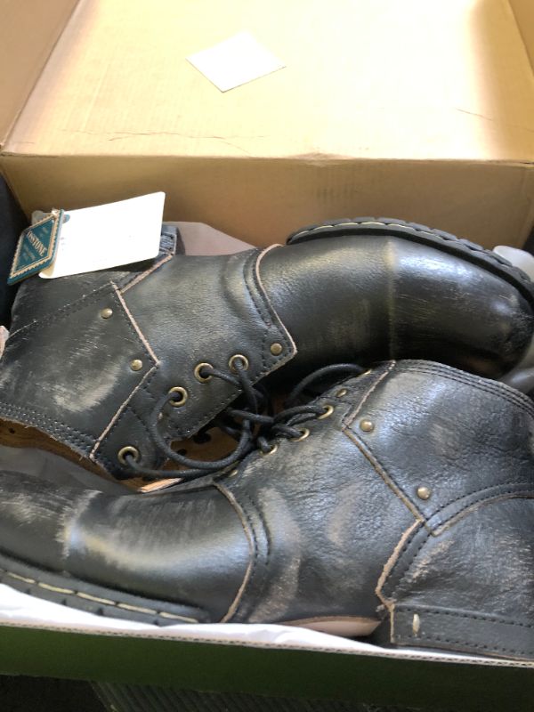 Photo 1 of OSSTONE Moto Boots for Men Fashion lace-up Leather Chukka Boots Casual Shoes OS-6015-2-retro-black-10.5-R?Retro Black, Men's Size US10.5