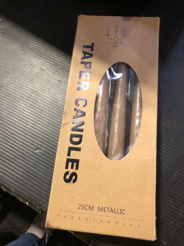 Photo 1 of 10 inch Brown Taper Candles-Set of 4 Taper Candles - Unscented Dripless and Smokeless,Tall Candlesticks, Home Dinner, Party, Wedding, Halloween, Churches,Christmas (10 inch, Brown)