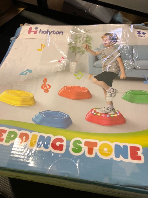 Photo 1 of Holyton Music Light Up Stepping Stones for Kids, 5-Pack Sensory Balance Stones, Non-Slip Toddler Stepping Toys for Ages 3-8, Ideal for Sensory Training & Great Gift for Indoor & Outdoor Play