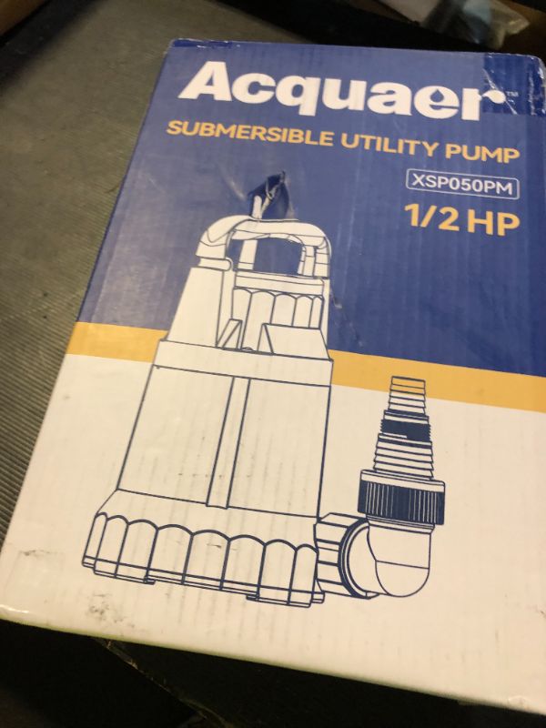 Photo 1 of Acquaer 1/2HP Sump Pump, 2906GPH Submersible Water Pump for Water Removal in Hot Tubs, Pools, Basements, and Garden Ponds