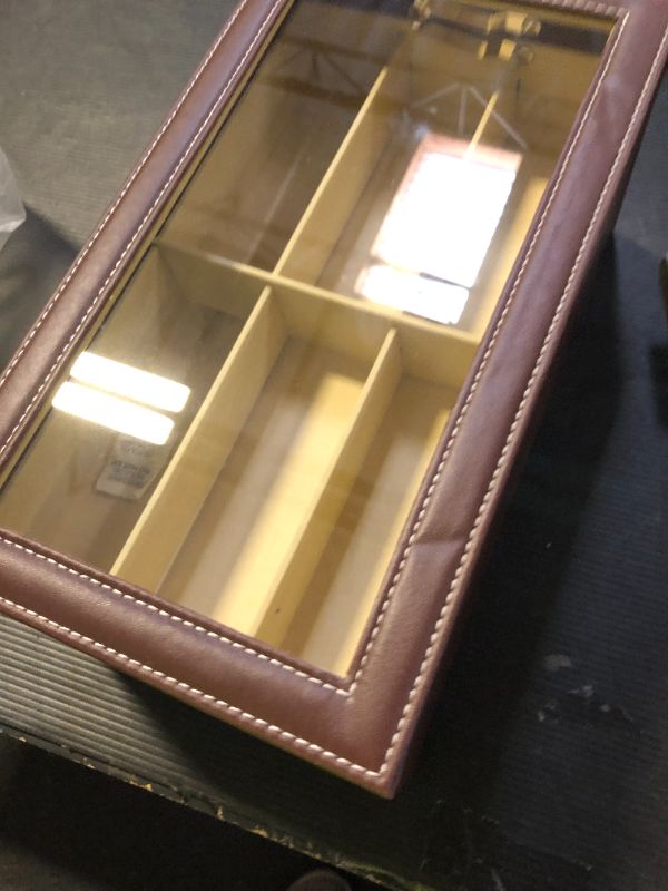 Photo 1 of AUTOARK Leather 12 Piece Eyeglasses Storage and Sunglass Glasses Display Drawer Lockable Case Organizer,Brown,AW-129