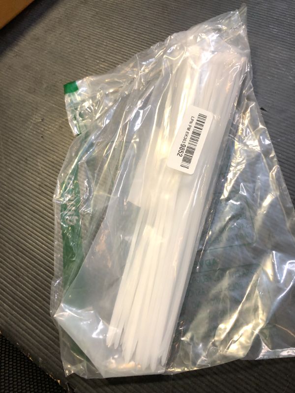 Photo 1 of 12" White Zip Cable Ties (100 Pack), 40lbs Tensile Strength, Heavy Duty, Self-Locking Premium Nylon Cable Wire Ties for Indoor and Outdoor by Bolt Dropper (White)