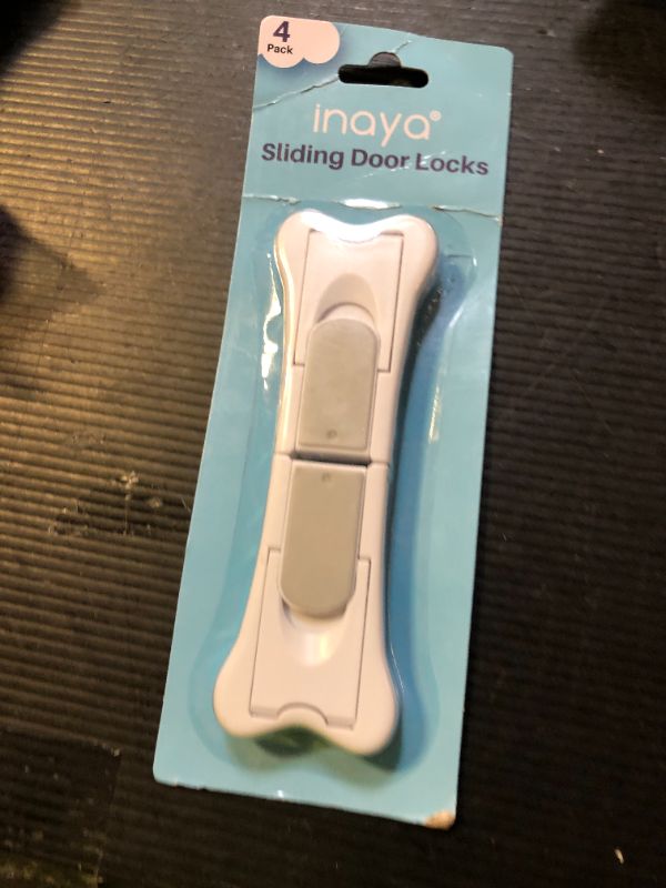 Photo 1 of Inaya Sliding Door Lock for Child Safety (4-Pack) - Child Proof Locks for Sliding Glass Doors, Windows, Closets & Cabinets. Safety Locks for All Your Home Openings