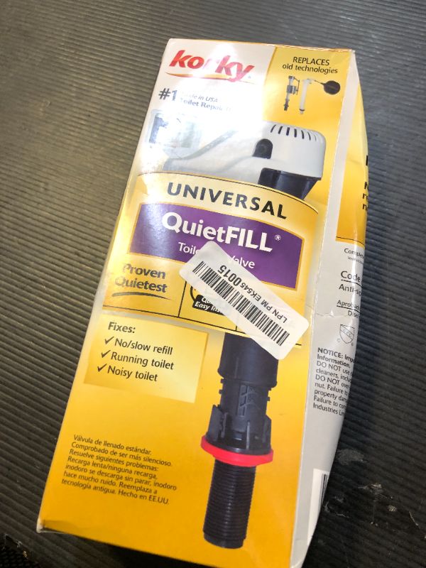 Photo 1 of Korky QuietFILL Toilet Fill Valve - Universal Fits 99% of Toilets - Easy Height Adjust for Fast Install, 528