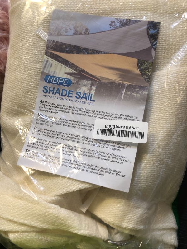 Photo 1 of LOVE STORY 8' x 8' x 8' Triangle Sun Shade Sail Sunshade Sail UV Block for Patio Garden, Butter Cream